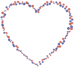 Red And Blue Floral Heart